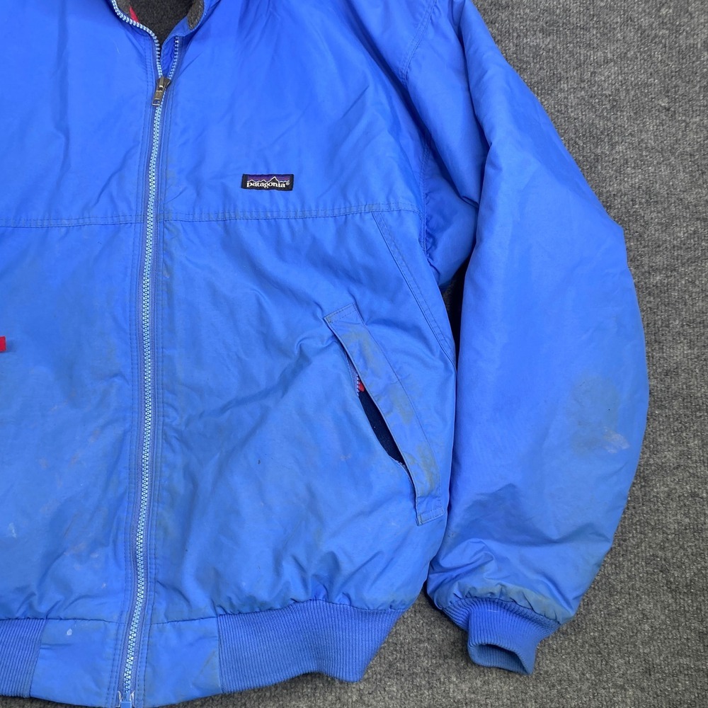 Patagonia Shelled Synchilla Jacket Mens L Blue Fleece Lined USA Style 28121 90s - Picture 3 of 13
